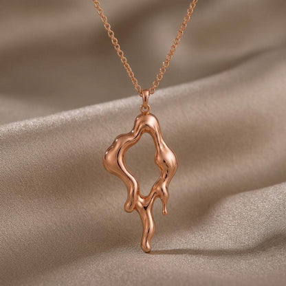 Liquid Relic Pendant | Sterling Silver | Abstract Fluid Design | Unique Statement Gift