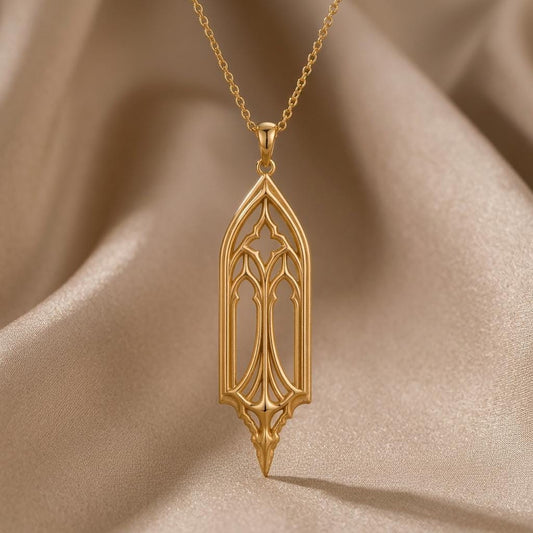 Silent Cathedral Pendant | 925 Sterling Silver | Gothic Window Design | Meaningful Keepsake Gift