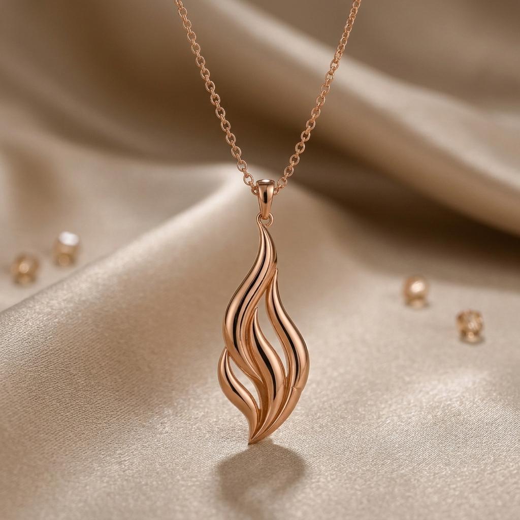 Aurora Flame Necklace | Sterling Silver | Abstract Flame Design | Meaningful Gift for Her