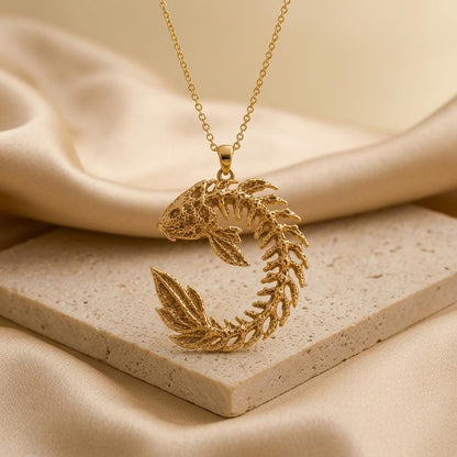 Sacred Koi Relic pendant | 925 Sterling Silver | Mythical Nature Theme | Symbolic Good Fortune Gift