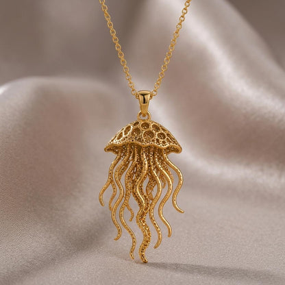 Fossil Jellyfish Halo | 925 Sterling Silver | Oceanic Charm | Thoughtful Gift