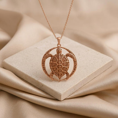 Eclipse Turtle Relic pendant | 925 Sterling Silver | Oceanic Nature Theme | Symbolic Longevity Gift