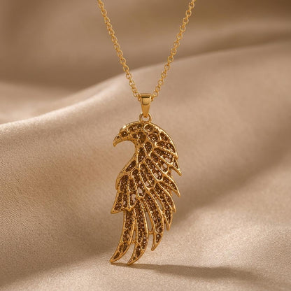 Ancient Falcon Pendant | 925 Sterling Silver Pendant | Mythological Wing Design | Symbolic Protection Gift