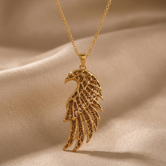 Ancient Falcon Pendant | 925 Sterling Silver Pendant | Mythological Wing Design | Symbolic Protection Gift