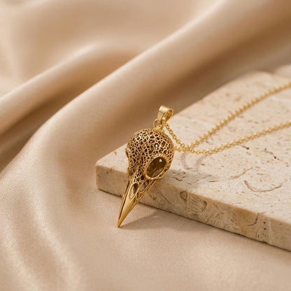 Raven Skull Relic pendant | Sterling Silver | Gothic Nature Theme | Unique Statement Gift