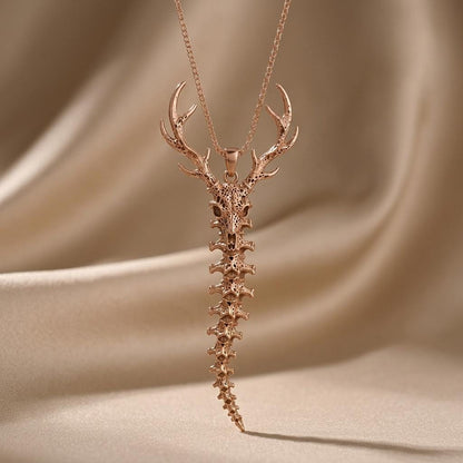 Sacred Deer Spine Necklace | 925 Sterling Silver | Nature Inspired Jewelry | Symbolic Nature Gift
