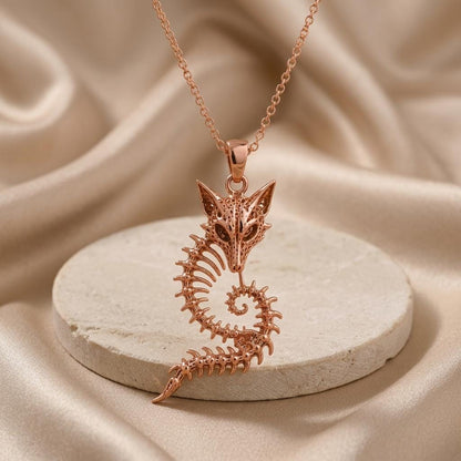 Sacred Fox Skeleton Crest pendant | 925 Sterling Silver | Mystical Wildlife Theme | Unique Symbolic Gift