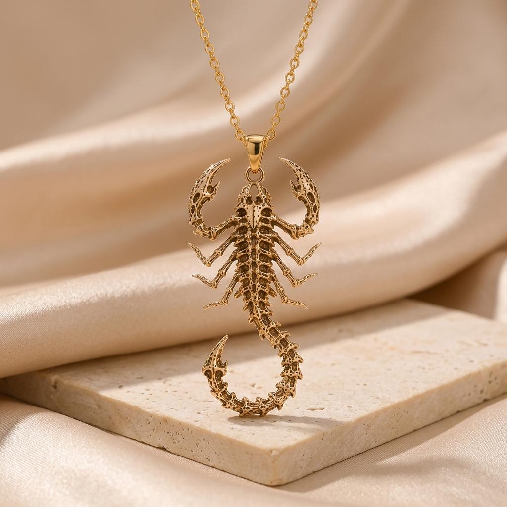 Fossil Scorpion Spine | Sterling Silver | Gothic Primal Design | Unique Statement Gift