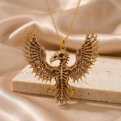 Sacred Eagle Skeleton | 925 Sterling Silver | Mythological Gothic | Unique Statement Gift