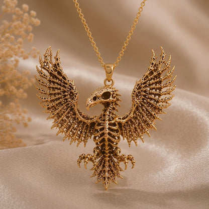 Sacred Eagle Skeleton | 925 Sterling Silver | Mythological Gothic | Unique Statement Gift