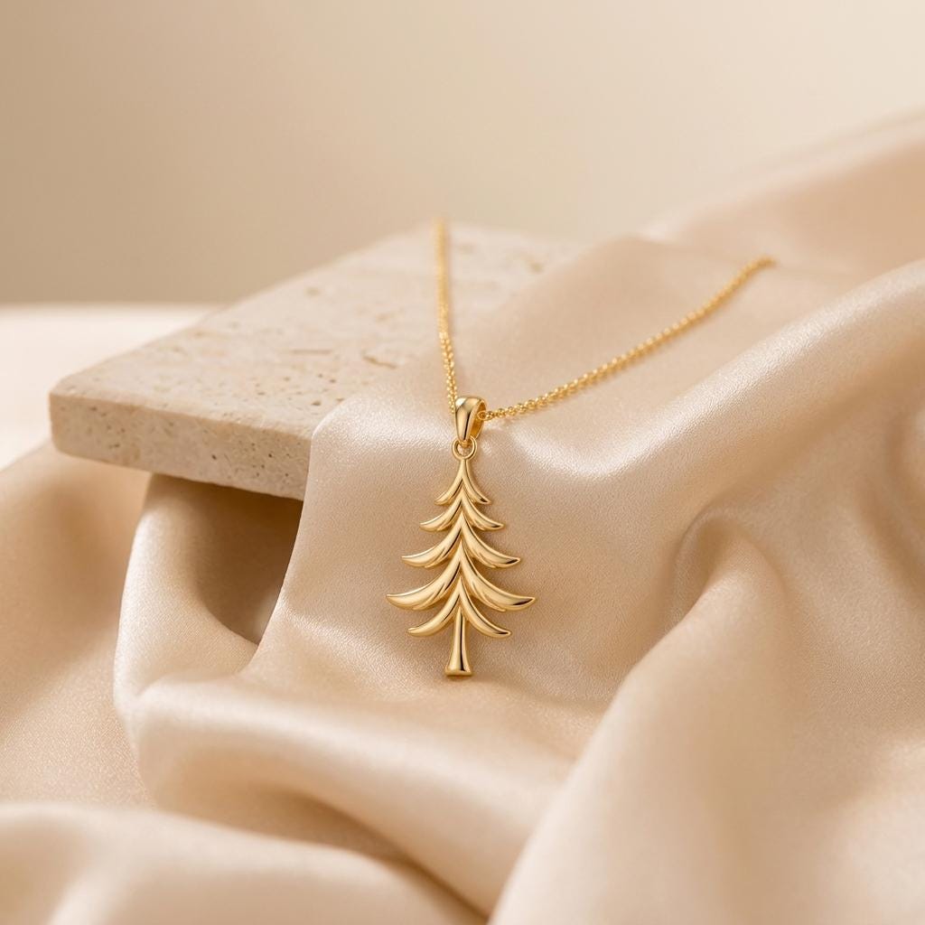 Cedar Tree Pendant | 925 Sterling Silver | Nature Inspired Charm | Meaningful Nature Gift