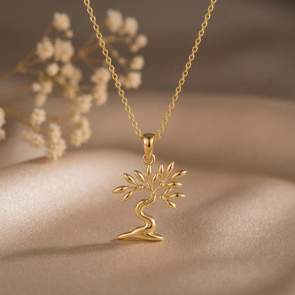 Olive Drift Bonsai Necklace | Sterling Silver Jewelry | Nature Inspired Design | Thoughtful Gift for Her