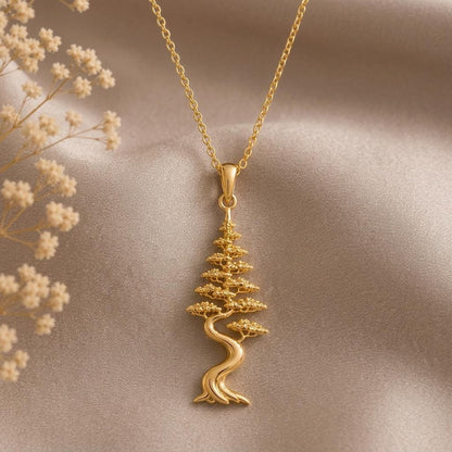 Cypress Aura Bonsai Pendant | Sterling Silver Jewelry | Zen Garden Style | Thoughtful Nature Gift