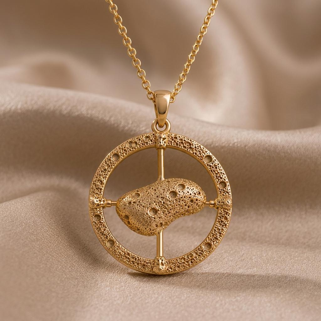 Eros Asteroid Pendant Necklace | 925 Sterling Silver | Celestial Theme Jewelry | Unique Thoughtful Gift
