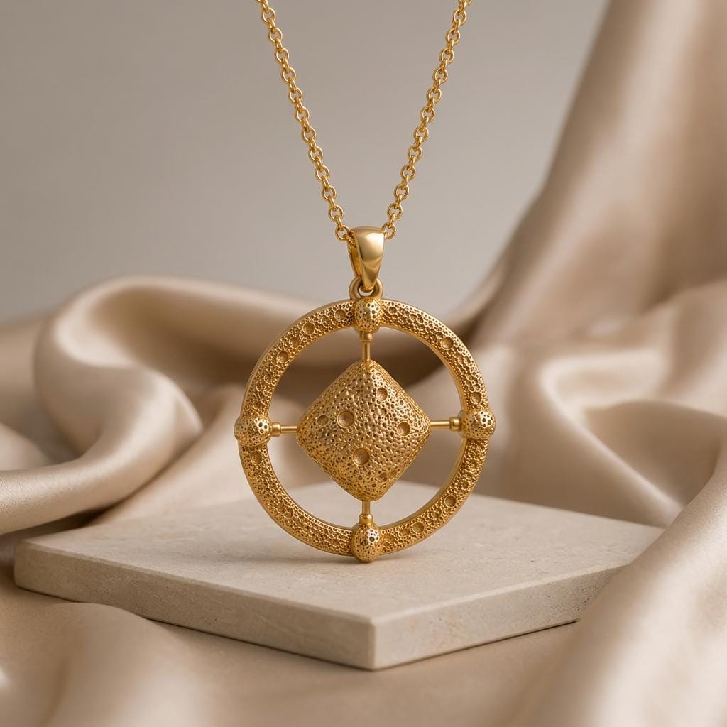 Ryugu Asteroid Pendant Necklace | 925 Sterling Silver | Textured Celestial Style | Unique Gift for Explorers