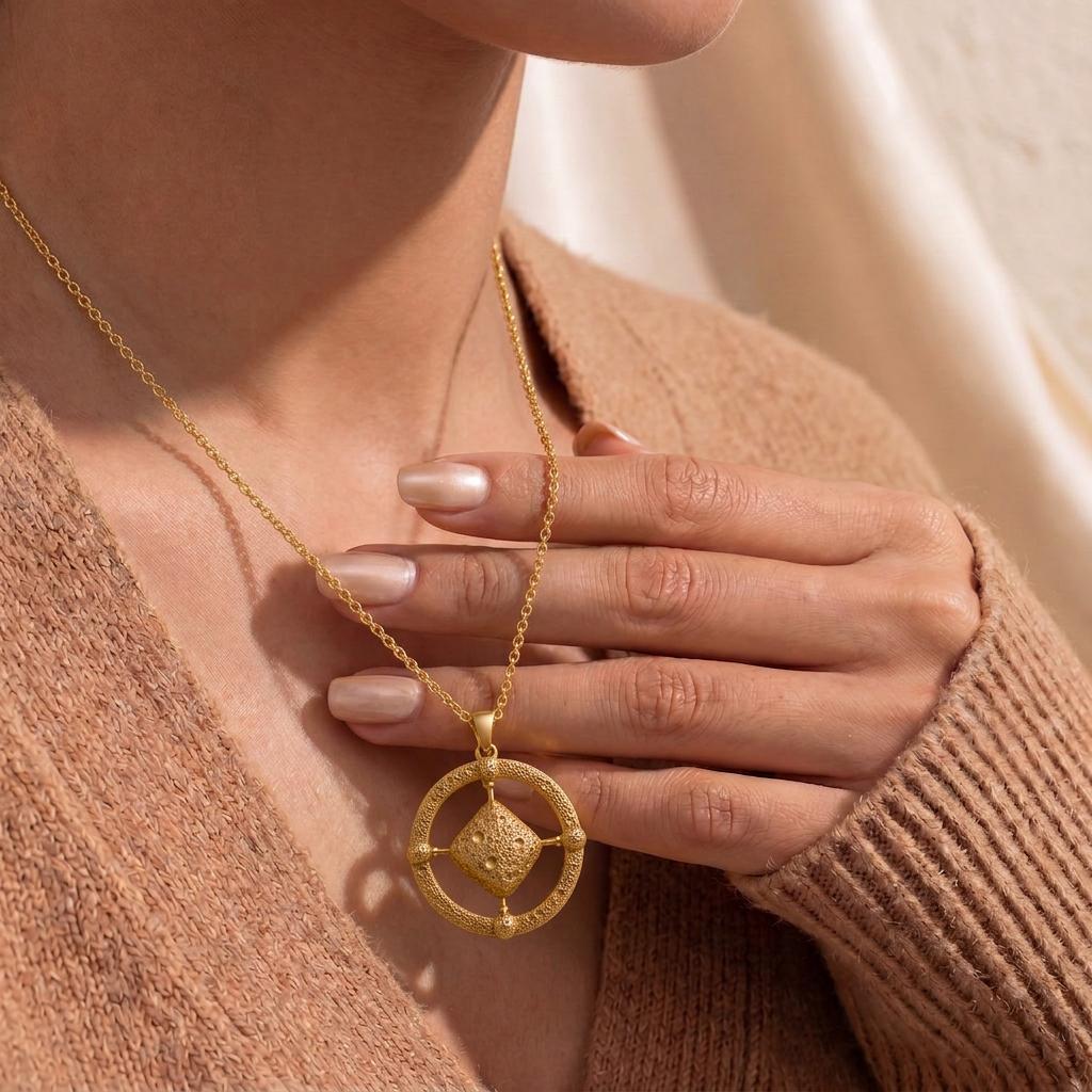 Ryugu Asteroid Pendant Necklace | 925 Sterling Silver | Textured Celestial Style | Unique Gift for Explorers