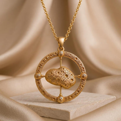 Itokawa Asteroid Pendant Necklace | 925 Sterling Silver | Celestial Space Theme | Unique Gift for Space Lovers