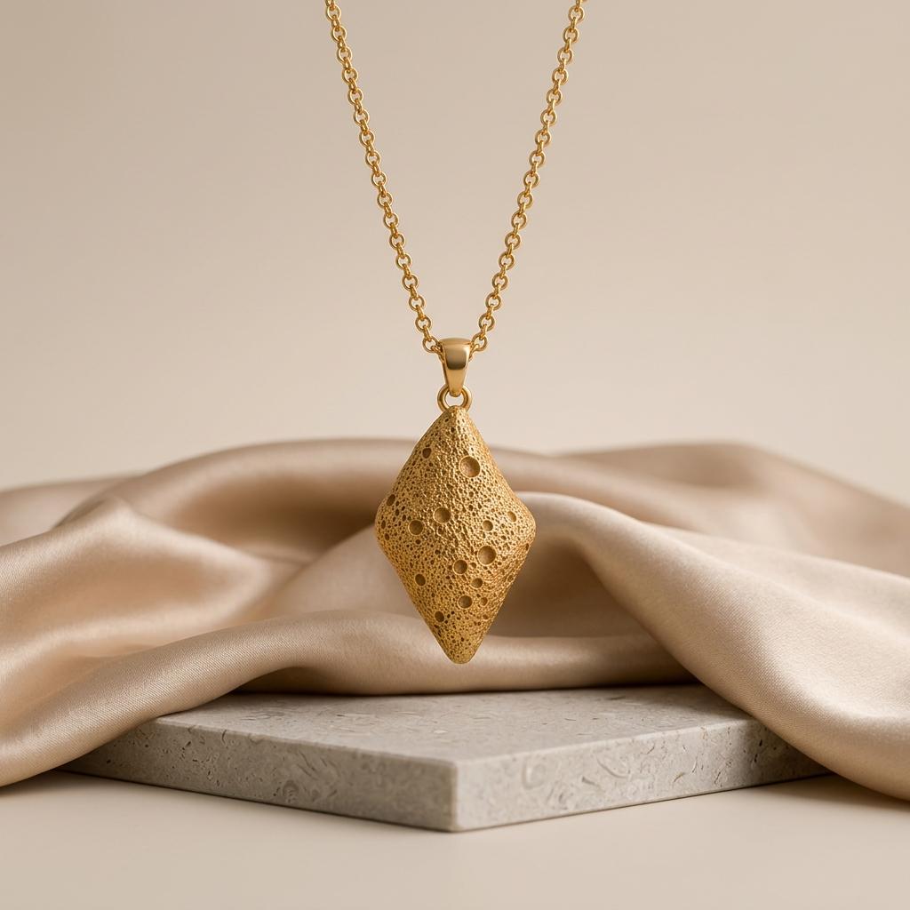 Davida Asteroid Pendant Necklace | 925 Sterling Silver | Celestial Textured Design | Unique Statement Gift