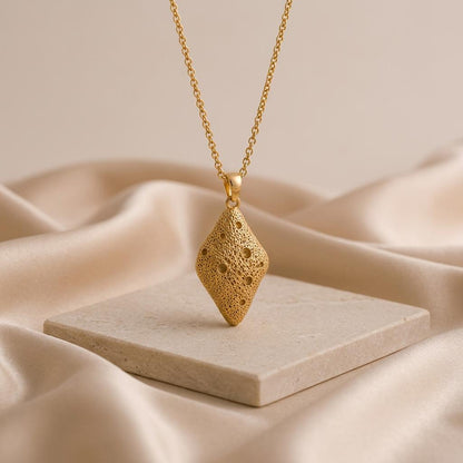 Interamnia Asteroid Pendant Necklace | Sterling Silver | Cosmic Textured Design | Unique Gift for Her