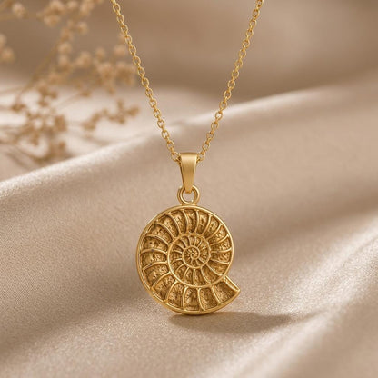 Ammonite Fossil Pendant Necklace | Sterling Silver | Nature Inspired | Unique Gift