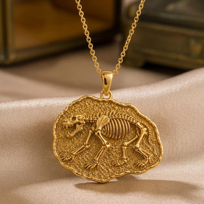 Cave Bear Fossil Pendant Necklace | 925 Sterling Silver | Prehistoric Animal Theme | Unique Gift for Explorers