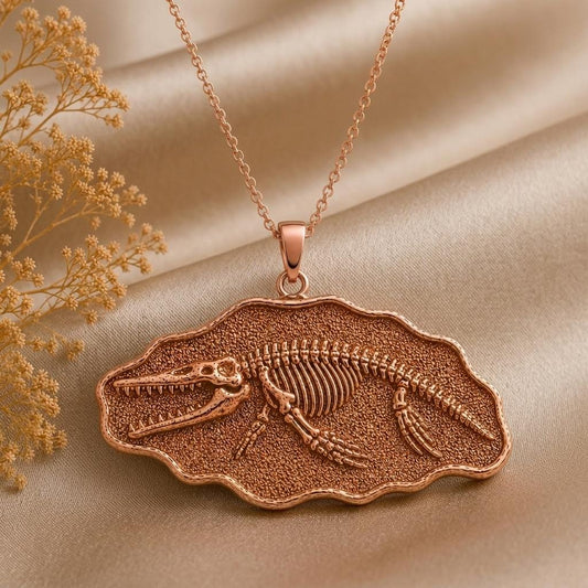 Livyatan Fossil Pendant Necklace | 925 Sterling Silver | Paleontology Theme | Unique Gift for Explorers