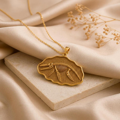 Dorudon Fossil Pendant Necklace | 925 Sterling Silver for Her | Prehistoric Marine Life Theme | Unique Birthday Gift