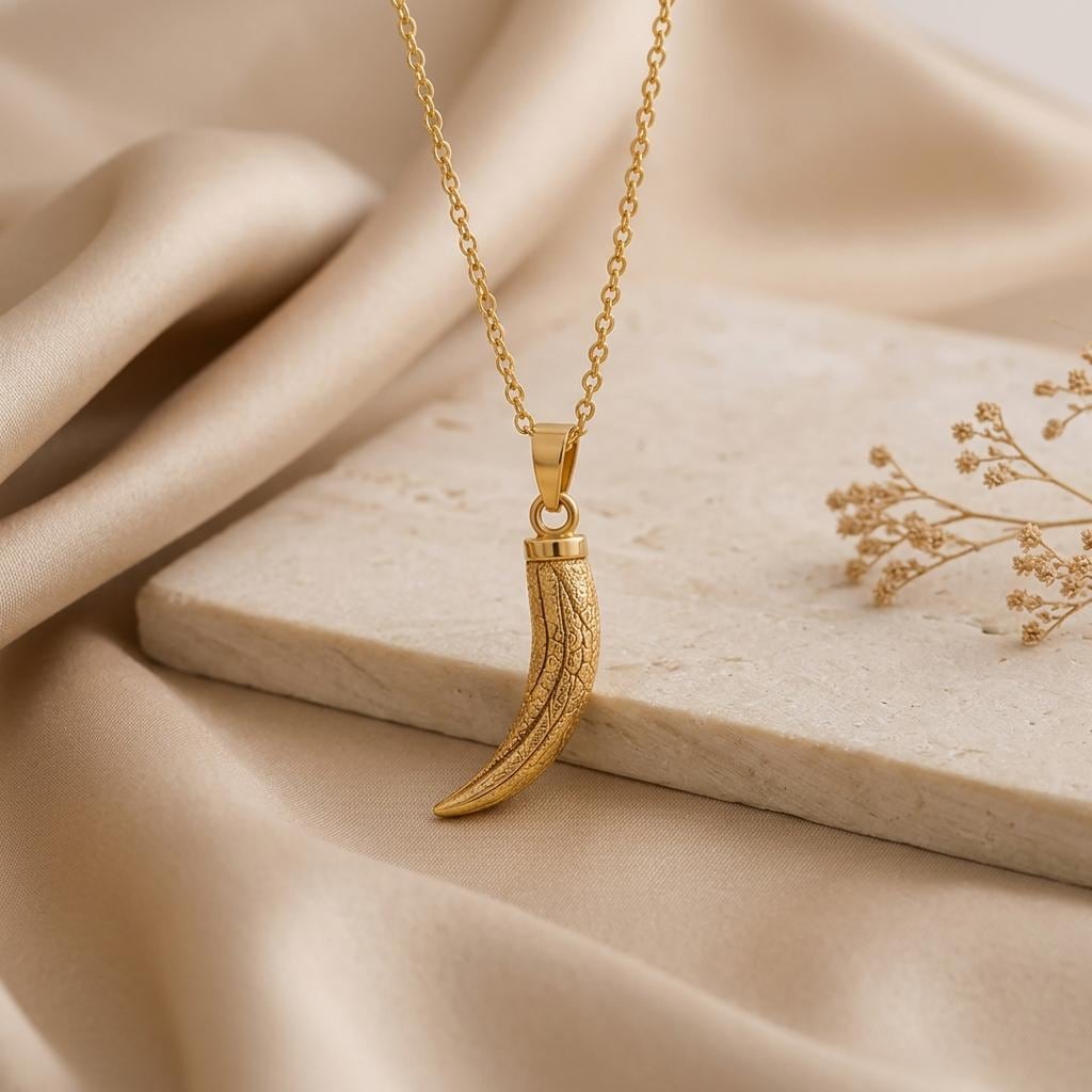 Mammoth Tusk Fossil Pendant | 925 Sterling Silver | Ancient Relic Style | Unique Keepsake Gift