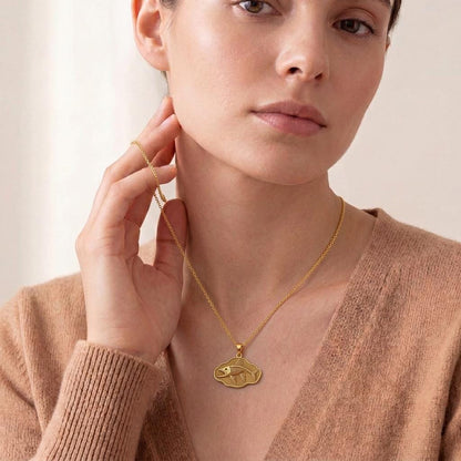 Leedsichthys Fossil Pendant Necklace | 925 Sterling Silver | Paleontology & Ocean Theme | Unique Statement Gift