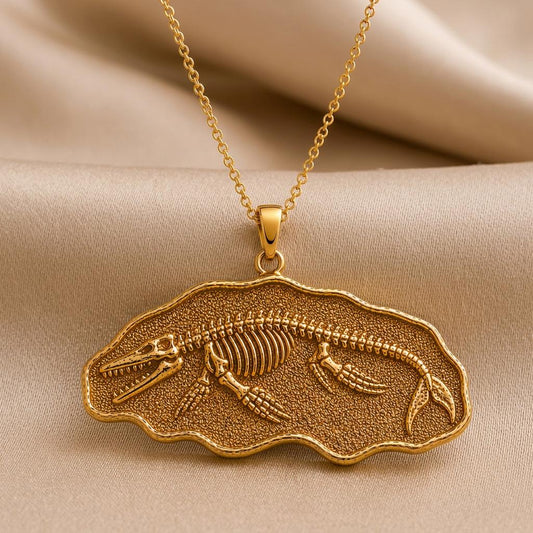 Basilosaurus Fossil Pendant | 925 Sterling Silver | Paleontology Theme | Thoughtful Science Gift