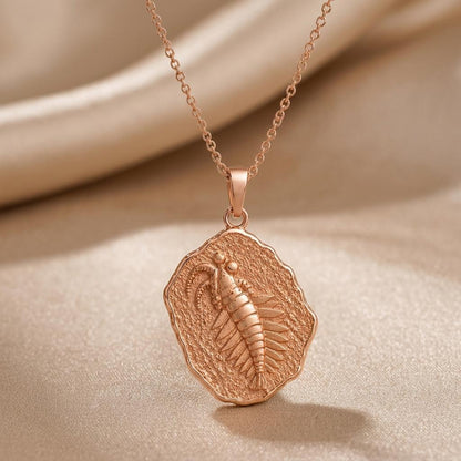 Opabinia Fossil Pendant Necklace | Sterling Silver | Ancient Life Theme | Unique Science Gift