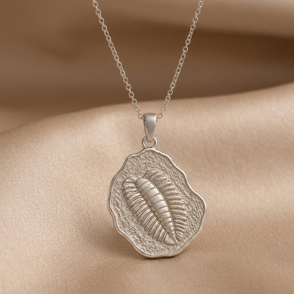 Wiwaxia Fossil Pendant Necklace | 925 Sterling Silver | Paleontology & Nature Inspired | For Science - Nature Enthusiasts
