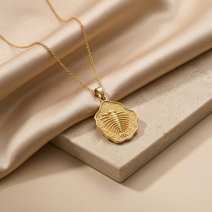 Marella Fossil Pendant Necklace | 925 Sterling Silver | Ancient Fossil Theme | Thoughtful Gift for Her