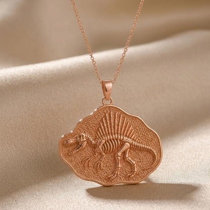 Spinosaurus Fossil Pendant | 925 Sterling Silver | Dinosaur Fossil Theme | Unique Science Gift