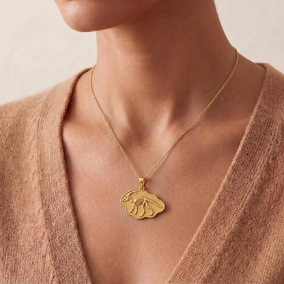Parasaurolophus Fossil Pendant Necklace | Sterling Silver | Dinosaur Fossil Theme | Gift for Science Enthusiasts