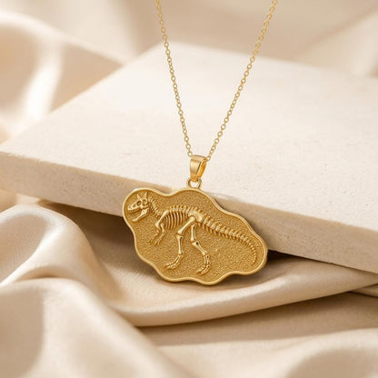 Carnotaurus Fossil Pendant | 925 Sterling Silver | Prehistoric Fossil Theme | Unique Science Gift