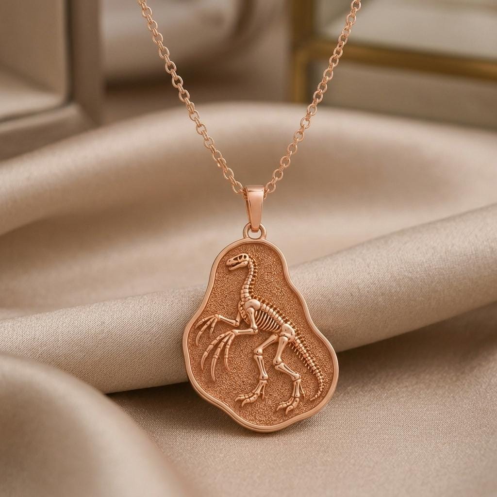 Therizinosaurus Fossil Pendant Necklace | Dinosaur Enthusiast | Prehistoric Theme | Dinosaur Lover Gift