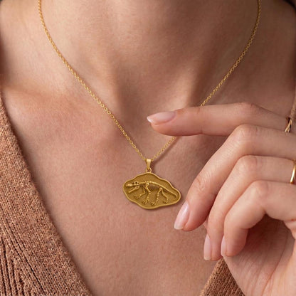 Andrewsarchus Fossil Pendant Necklace | 925 Sterling Silver | Paleontology Theme | Gift for Science Lovers