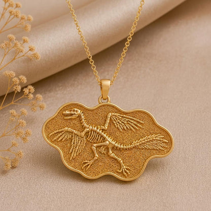 Microraptor Fossil Pendant | 925 Sterling Silver | Dinosaur Fossil Theme | For Science Enthusiasts