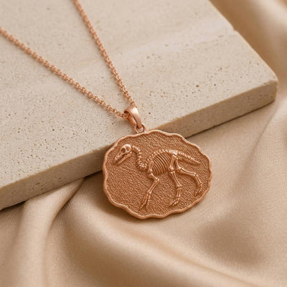 Titanis Fossil Pendant Necklace | 925 Sterling Silver | Paleontology Theme | Unique Gift for Science Lovers