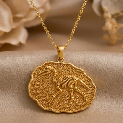 Titanis Fossil Pendant Necklace | 925 Sterling Silver | Paleontology Theme | Unique Gift for Science Lovers