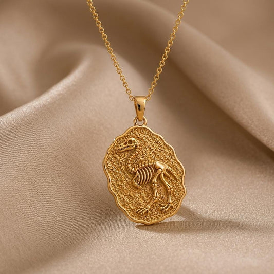 Aepyornis Fossil Pendant Necklace | 925 Sterling Silver | Paleontology Inspired Design | Unique Paleontology Gift