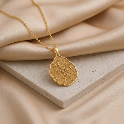 Rhamphorhynchus Fossil Pendant Necklace | 925 Sterling Silver | Prehistoric Dinosaur Theme | Unique Gift for Science Lovers