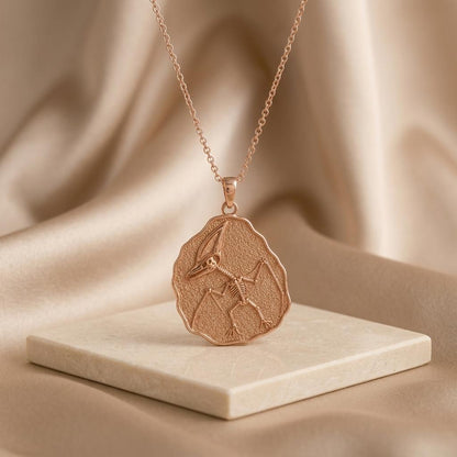 Tapejara Fossil Pendant Necklace | 925 Sterling Silver | Paleontology Inspired | Science Lover Gift