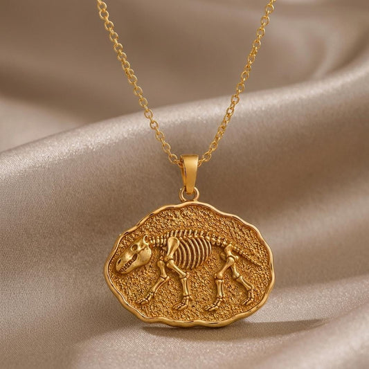 Moeritherium Fossil Pendant | 925 Sterling Silver | Prehistoric Animal Theme | Unique Science Gift