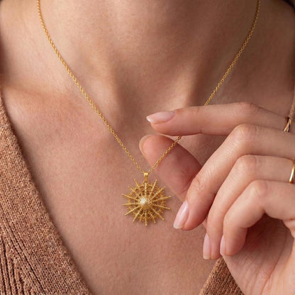 Mimosa Star Pendant Necklace | 925 Sterling Silver | Intricate Filigree Design | Thoughtful Gift for Loved Ones