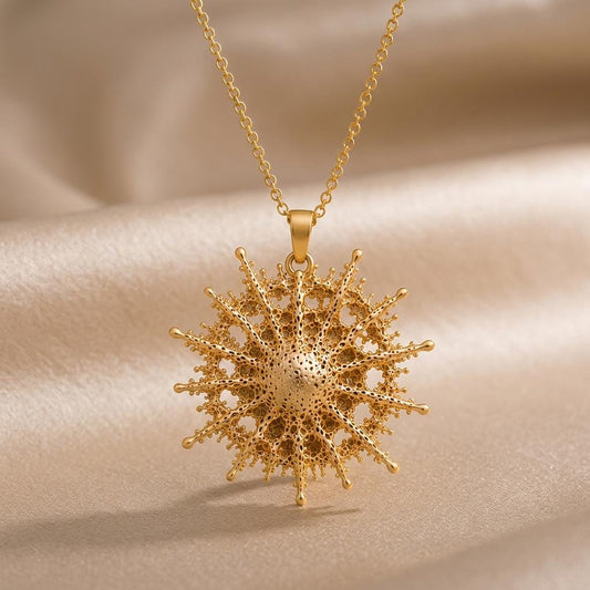 Mimosa Star Pendant Necklace | 925 Sterling Silver | Intricate Filigree Design | Thoughtful Gift for Loved Ones
