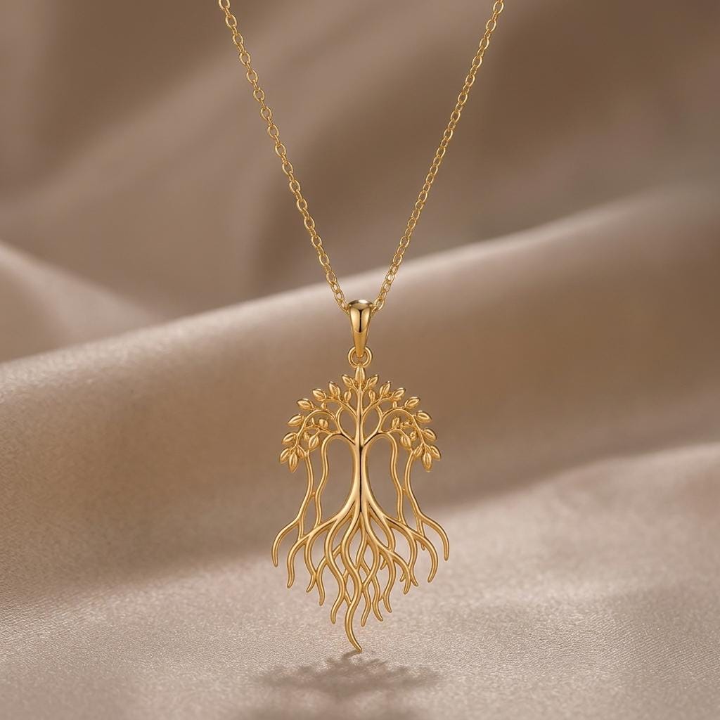 Banyan Flow Necklace | Sterling Silver | Tree of Life Theme | Meaningful Gift