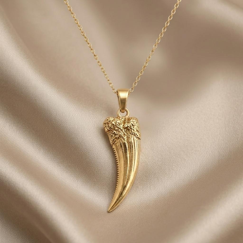 Homotherium Fang Pendant | 925 Sterling Silver | Prehistoric Theme | Unique Statement Gift