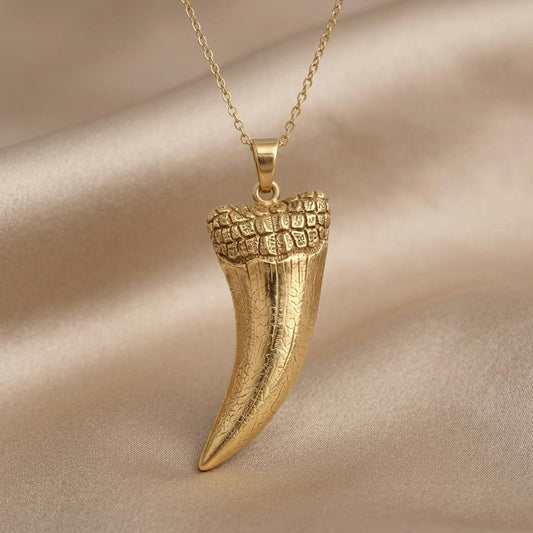 Sarcosuchus Tooth Pendant | 925 Sterling Silver for Men & Women | Ancient Fossil Inspired Jewelry | Unique Gift for History Lovers